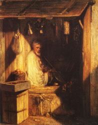 Alexandre Gabriel Decamps Turkish Merchant smoring in His shop Germany oil painting art